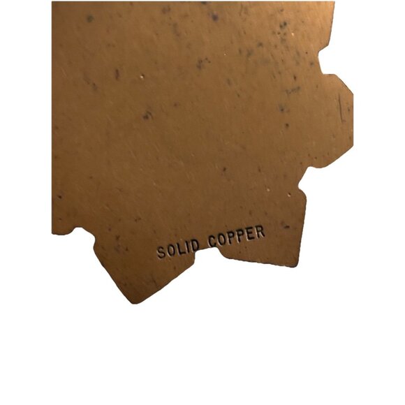 Solid Copper Vtg 60’s Statement Starburst Pendant Necklace Oversized Natural - Picture 5 of 5